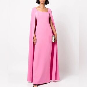 Marchesa Notte Sleeveless Cape Dress